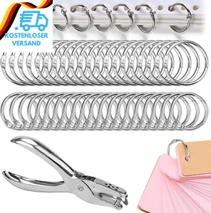 Kigniote 100 Stück Buchringe Mit Lochzange 20Mm 25 Mm Binder Ringe Heftringe Bin - Bild 1 von 12