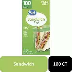 Sacchetti sandwich con doppia cerniera Fresh Seal di grande valore, numero 100 - Foto 1 di 5