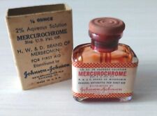 Vintage Mercurochrome Bottle 1/8 Oz with Box Sleeve Johnson & Johnson HW&D Brand