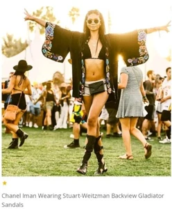 STUART WEITZMAN Tall Cut Out Gladiator Sandals Flats Boot Shoe Seen On Celebs - Picture 1 of 15