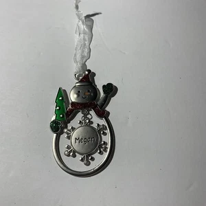 personalized Metal Snowman Ornament - Megan - Picture 1 of 3