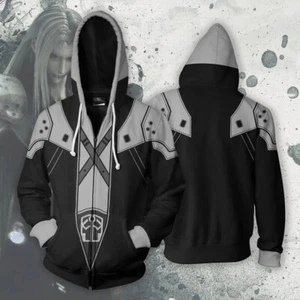 Final Fantasy VII Game Kapuzen Sweatshirt Jacke Jacket Sweatjacke Hoodie Coat - Picture 1 of 3