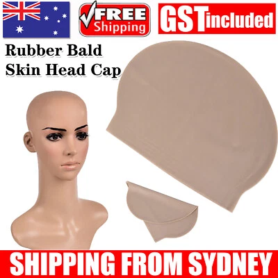 Rubber Bald Skin Head Unisex Funny Skinhead Dress Fancy Costume Latex Wig Cap AU - image 1 of 4