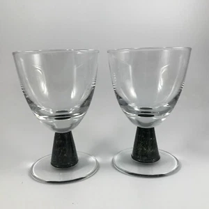 DENBY ENERGY "CARBÓN" Juego de 2 VASOS DE AGUA COPA - Artístico TALLO GRIS OSCURO - Imagen 1 de 5