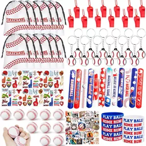 134 PCS Party Favors - 12 Set Baseball Goodie Bags, Mini Stress Balls, Stickers, - Picture 1 of 12
