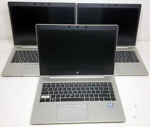 Lot of 3 HP EliteBook 840 G5 Core i5-8350U 1.70GHz 8GB/16GB DDR4 RAM 14" Laptops