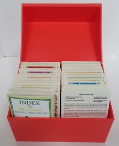 VINTAGE 1971 BETTY CROCKER RECIPE CARD LIBRARY WITH RED PLASTIC FILE BOX, VGC - Picture 1 of 5