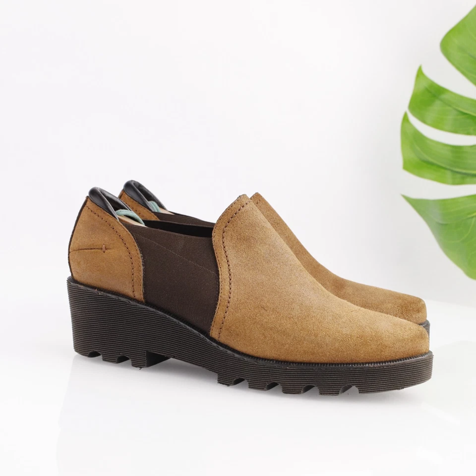 Bota Chelsea Donald Pliner Mujer Sheldy Talla 8.5 Gamuza Tostada Cuña Italia Foto 1 de 4