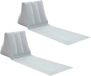 1 Paar Aufblasbare Outdoor-Sonnenbad-Strandmatte Kissen Beflockung Strandstühle - Bild 1 von 12