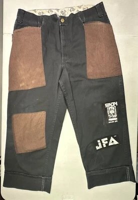Pantalones de trabajo Ben Davis CUT JFA para hombre calce regular pierna ancha parche de mezclilla negros talla 38 Foto 1 de 4