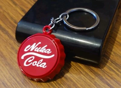 BETHESDA Fallout Metal Nuka Cola Bottle Cap Keychain Bottle Opener Key Ring Gamers Gift