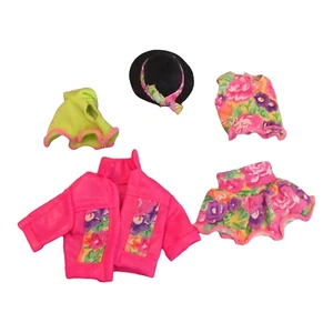 Vintage Stacie Littlest Sister Barbie Clothes Coat Floral Hat 5 Piece #4240 - Picture 1 of 10