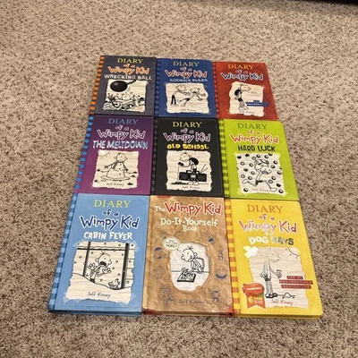 Diary Of A Wimpy Kid Book Lot. 9 Books Total - All Different, All Hardcover Foto 1 de 4