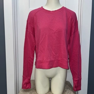 Sweaty Betty After Class Sweatshirt Hot Pink Pullover Sweater Crewneck Crop Sz 6 - Picture 1 of 8