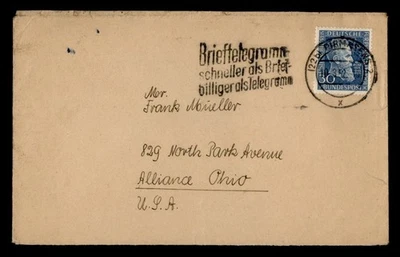 DR WHO 1952 GERMANY PIRMASENS SLOGAN CANCEL TO USA M57931 - Image 1 of 2