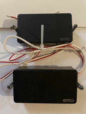 Used EMG 81/60 Black Pick Up Set Active Humbuckers With Old Wiring And Hardware - image 1 of 4