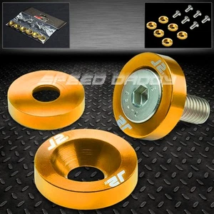 6 X J2 M8 X 1.25 FRONT/REAR FENDER/ENGINE BAY/BUMPER/BRACKET WASHER KIT GOLD - Picture 1 of 1