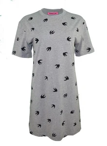 Alexander McQueen McQ Camiseta Vestido Terciopelo Golondrina Pájaro Gris y... - Imagen 1 de 3