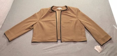 Kasper Jacket Women's 18 Career Indie Minimalist Chic Retro Moto Occasion Beige - Image 1 of 4