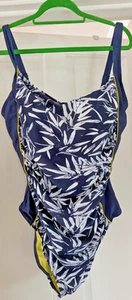 SWIMSUIT NAVY /LIME FLORAL ADJUSTABLE STRAPS SIZE 20 - Picture 1 of 10