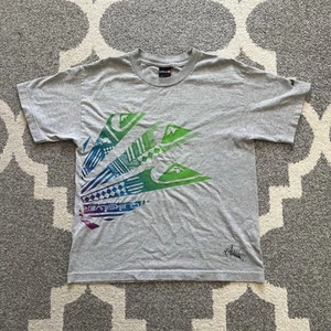 quiksilver green graphic tee KIDS L / MENS XS - Picture 1 of 4
