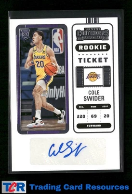 2022-23 Panini Contenders #163 Cole Swider Season Ticket Retail Auto - Image 1 of 2