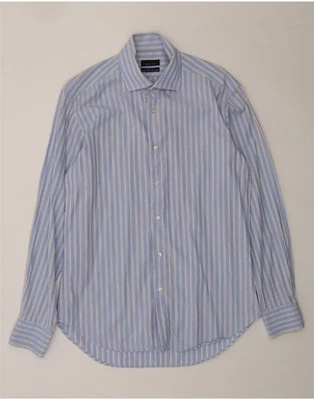 ZARA Mens Shirt EU 42 Large Blue Striped Cotton AD11 - Image 1 of 3
