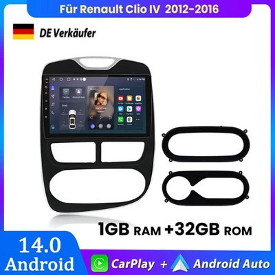 Für Renault Clio IV 2012-2016 Carplay Android 14 Autoradio GPS Navi BT Wifi DAB+ - Bild 1 von 4
