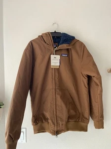 $199 PATAGONIA Hombres Forrado Istmo Sudadera con Capucha Chaqueta de Bombardero BÚHO MARRÓN TALLA M - Imagen 1 de 4
