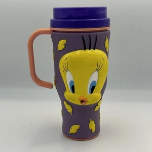 1998 VTG Applause Tweety Bird Warner Bros Cup Travel Mug Vintage 90s Looney Tune - Picture 1 of 5