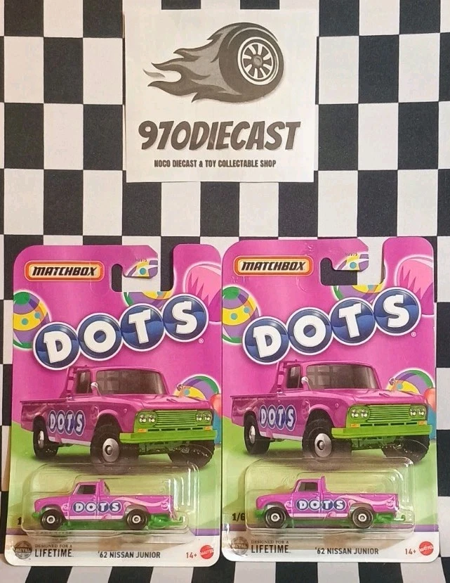 Matchbox 2025 '62 Nissan Junior #1 Purple Green DOTS CANDY Lot Set of 2 NEW! - Image 1 of 1