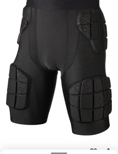 Surlim 5 Pad Padded Girdle Compression Football Shorts Medium Black - Picture 1 of 9