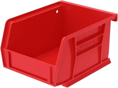 Akro-Mils 30210 AkroBins Plastic Storage Bins, Space-Saving 24 Pack, Red  - Image 1 of 4