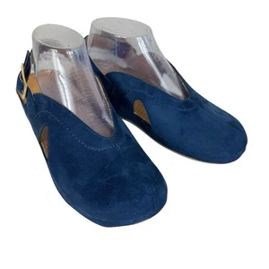 Zapatos cómodos Flex Step azul marino gamuza ondulada con hebilla ancha correa para el tobillo talla 7W - Imagen 1 de 7
