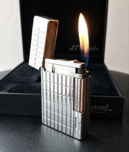 Dupont Gatsby Line 2S Silber Gitter Gas Feuerzeug gebraucht - Bild 1 von 5