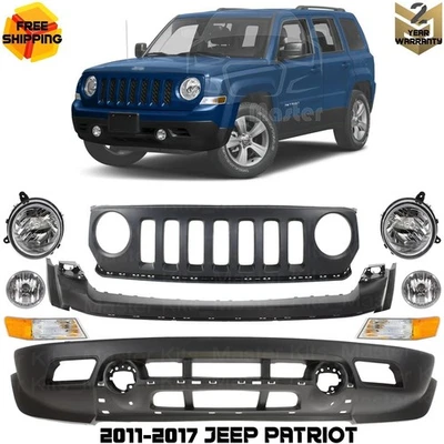Front Bumper Cover Fascia & Grille Assembly Kit For 2011-2017 Jeep Patriot Foto 1 de 4