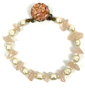 Vintage Signed Miriam Haskell Bracelet Pearl Strand Ornate Clasp for Repair - Picture 1 of 7