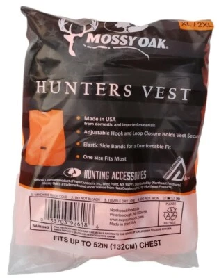 Mossy Oak Blaze Orange Hunters Vest Deer Hunting Size XL/2XL New - Image 1 of 2