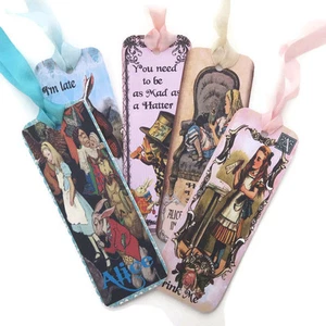 NEW Alice in Wonderland Paper Bookmarks-Favours-Drink Me-Eat Me-Tea Party-Rabbit - Picture 1 of 6