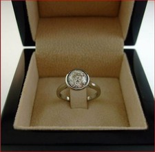 Ring Set 925 Sterling Silver 1.50Ct Forever Round Moissanite Bezel Engagement