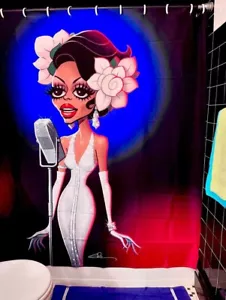 Glen Hanson Diana Ross Lady Sings The Blues Shower Curtain Billie Holliday - Picture 1 of 5