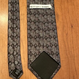 Walt Disney World Mickey Mouse All Over Print Grey Silk Tie - Picture 1 of 6