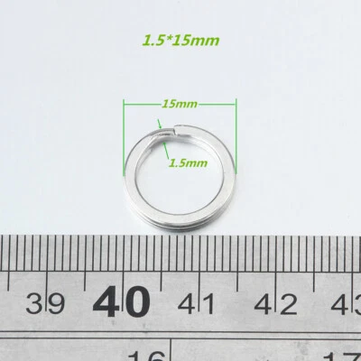 15-38mm Stainless Steel Flat Split Key Ring Fishing Solid Chain Clips 10-10000pc - Image 1 of 4