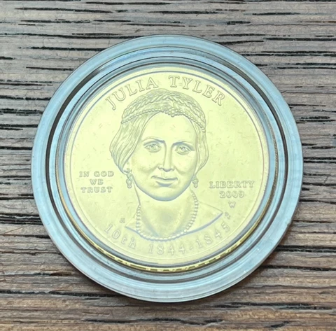 2009 1/2 oz Gold First Spouse Series Julia Tyler BU Coin Low Mintage of 3,143 Cover