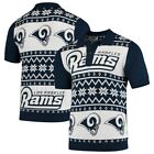 NFL Shirt Los Angeles Rams Polo Ugly Sweater Knit Polo Shirt Christmas