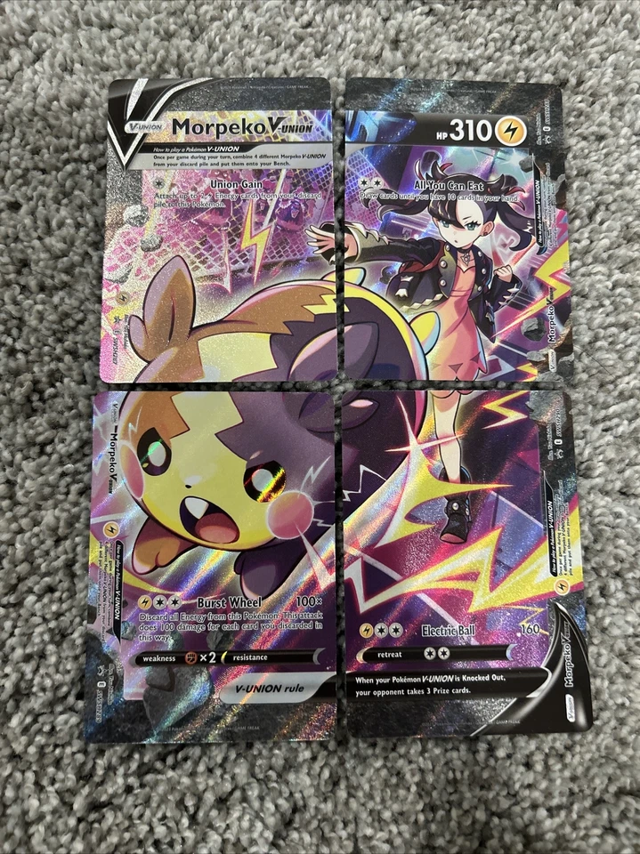 Pokémon TCG Sword & Shield Promo Morpeko V-Union SWSH 287-290 4 Card Set Mint - Image 1 of 1