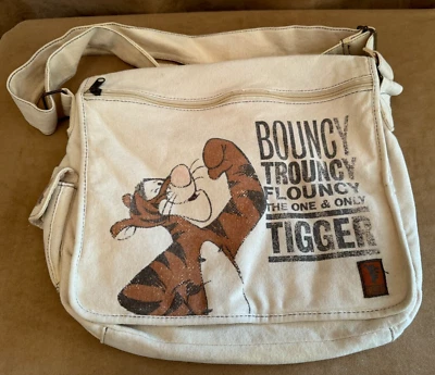 Bolso Mensajero Tigger Disney Bouncy Vouncy Winnie Pooh Vintage Lona Foto 1 de 4