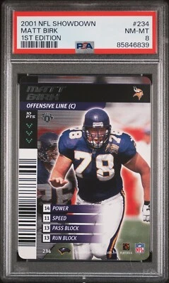 2001 NFL Showdown First Edition #234 Matt Birk Minnesota Vikings Harvard PSA 8 - Image 1 of 2