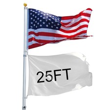 New listing
25 Ft Telescopic Aluminum Flagpole 3'x5' Free Flag Ball Pole Top Kit Fly 2 Flags