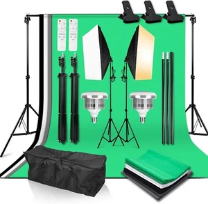 NEWStudio Lighting Kit Bi-Color Dimmable 2X 85W Softbox Continuous Lighting - Picture 1 of 9